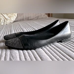 Nine West Black Leather Flats size 6.5M